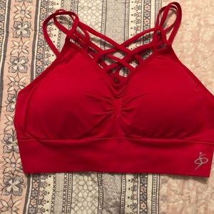 Red sports bra with excellent support